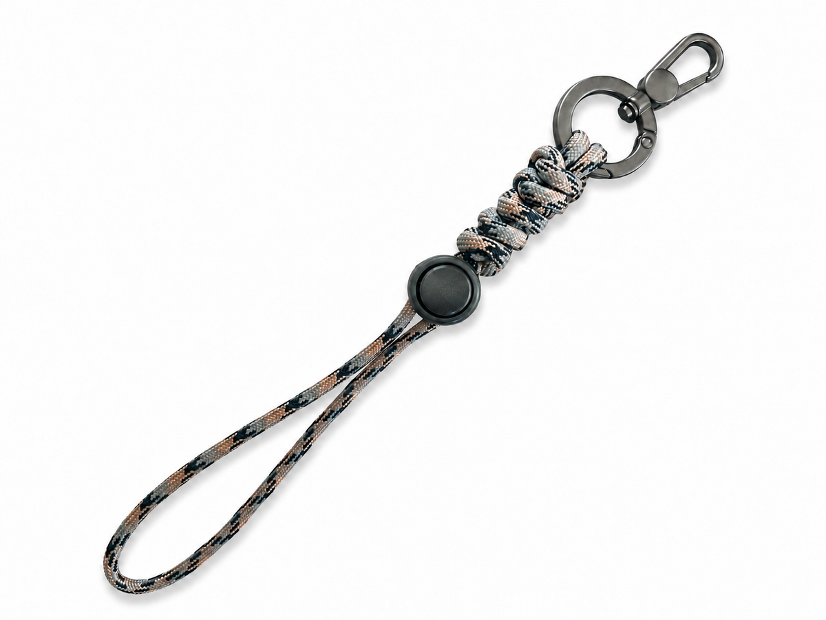 Paracord Phone Wrist Strap with 2 Tether Tabs Adjustable EDC Lanyard with Carabiner for Phone Camera Backpack and Keys