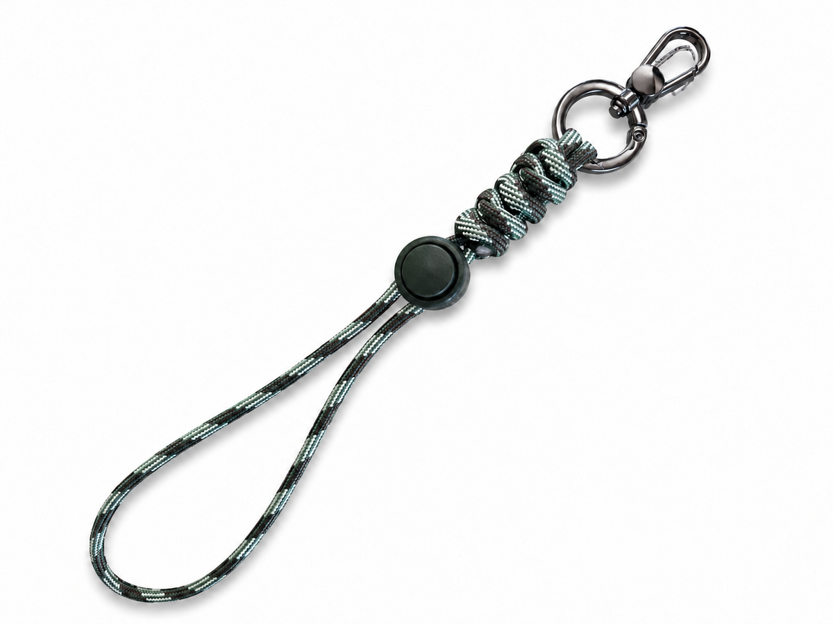 Paracord Phone Wrist Strap with 2 Tether Tabs Adjustable EDC Lanyard with Carabiner for Phone Camera Backpack and Keys