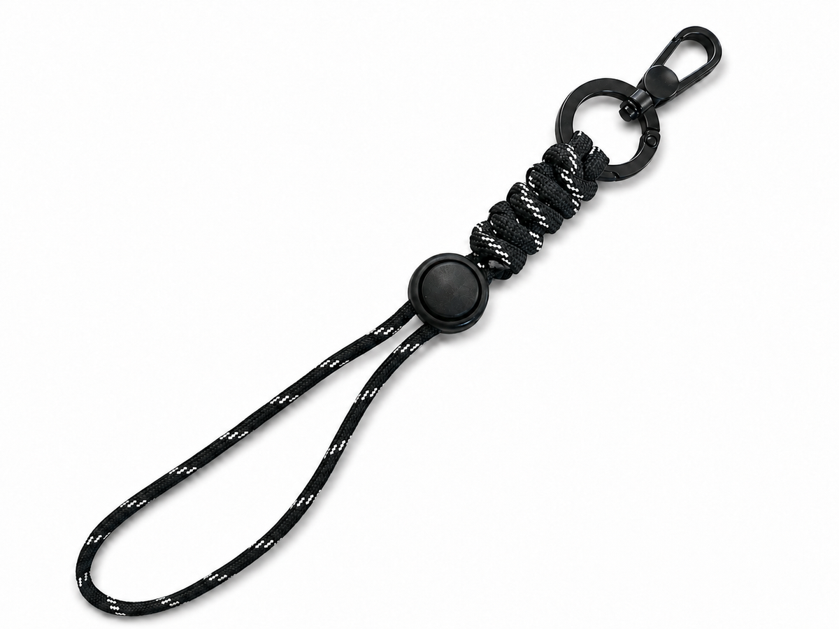 Paracord Phone Wrist Strap with 2 Tether Tabs Adjustable EDC Lanyard with Carabiner for Phone Camera Backpack and Keys