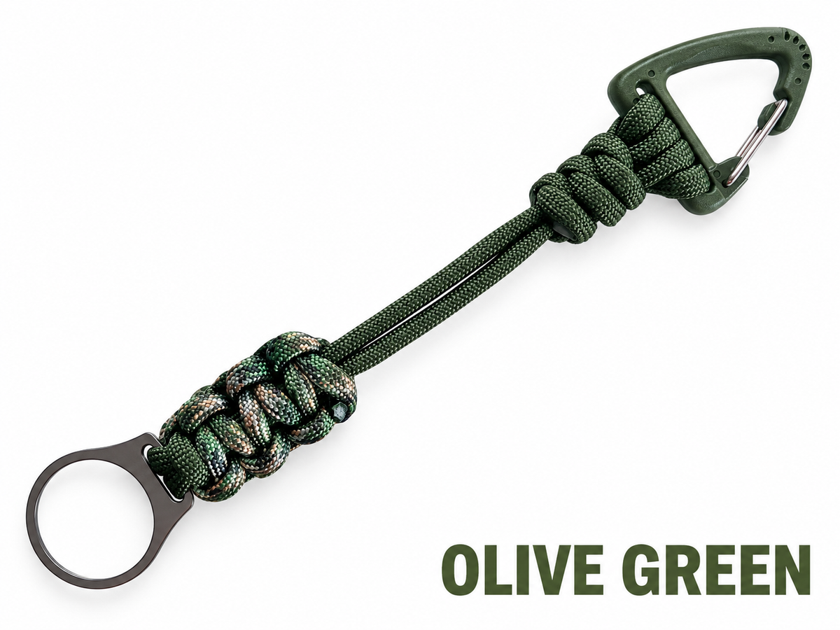 Handmade Paracord AirTag Keychain with Titanium Alloy Carabiner