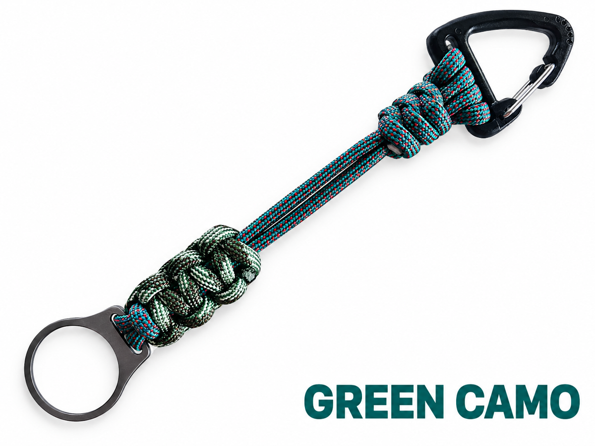 Handmade Paracord AirTag Keychain with Titanium Alloy Carabiner