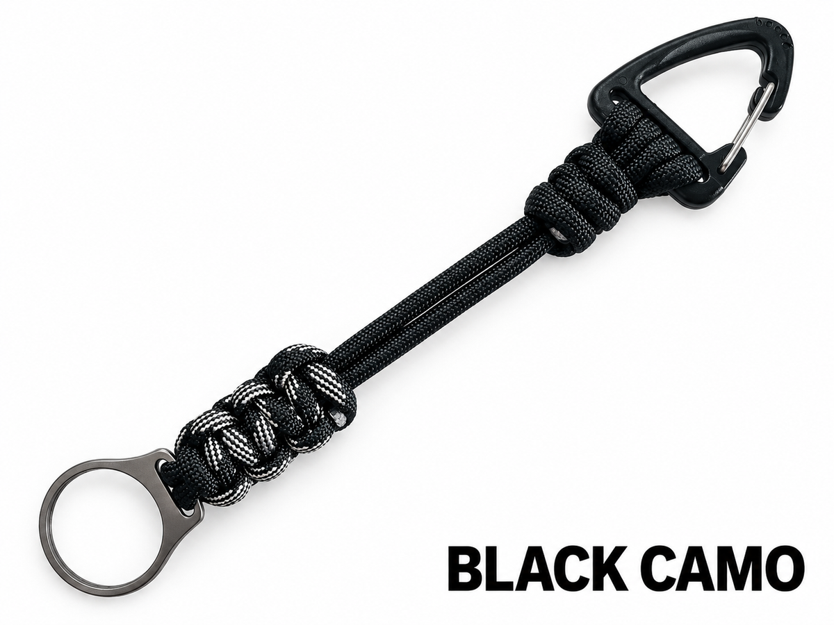 Handmade Paracord AirTag Keychain with Titanium Alloy Carabiner