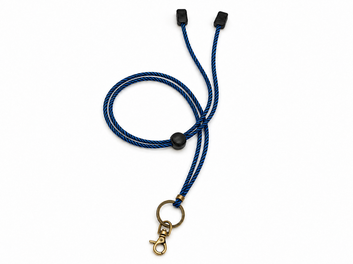 Adjustable Paracord Neck Lanyard with Brass Hardware – EDC Lanyard for Keys, Glasses & Small Gear, 10 Colors