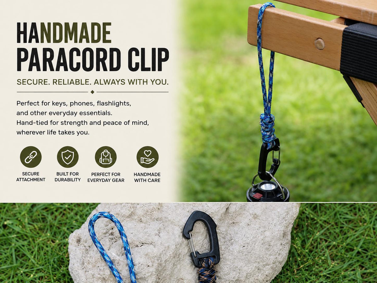 EDC Backpack Gear Clip, Paracord Gear Holder, Backpack Accessory for Gloves, Keys & Outdoor Tools, MOLLE Attachment