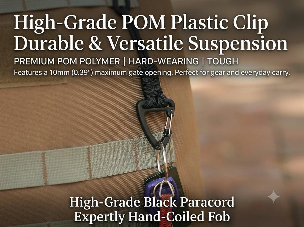 550 Paracord Gear Clip Set | Large & Small Matching Clips | Backpack Accessory | EDC Keychain | Handmade Gift for Him