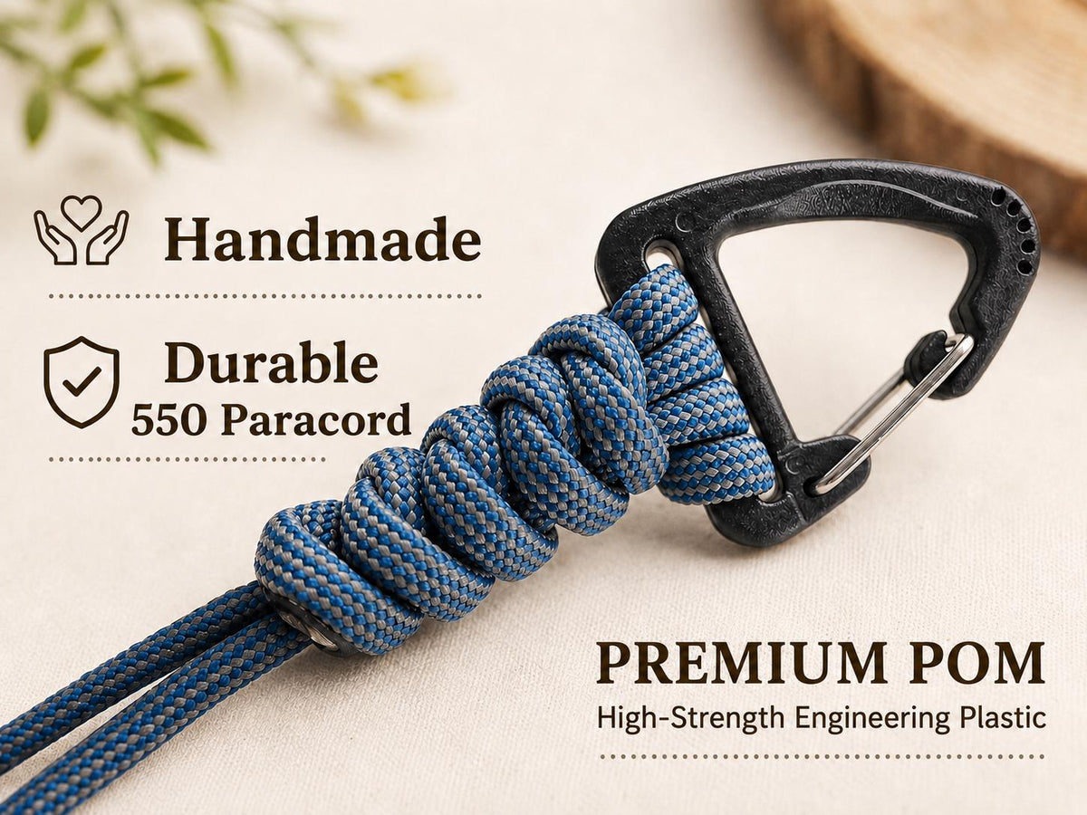 550 Paracord Gear Clip Set | Large & Small Matching Clips | Backpack Accessory | EDC Keychain | Handmade Gift for Him