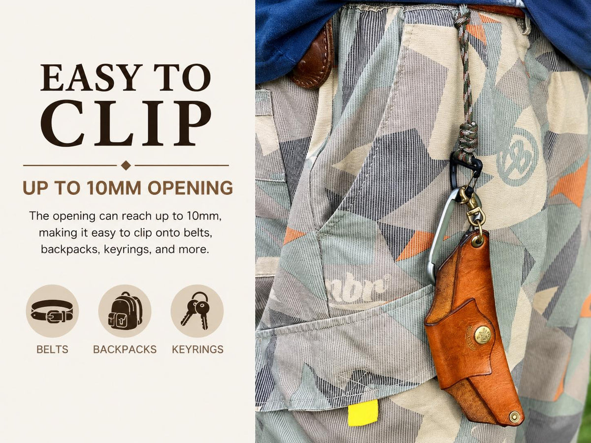 Paracord Backpack Gear Clip for Hiking & Camping | Keys Knife Small Outdoor Gear Holder | Tactical EDC Attachment