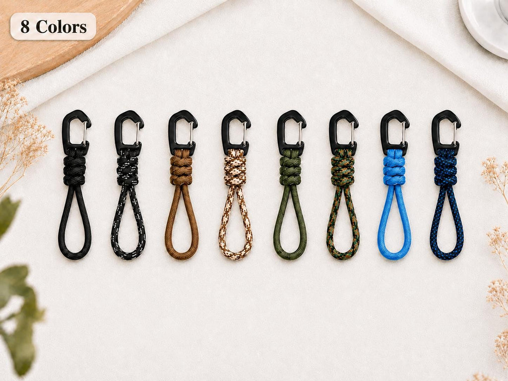 Paracord EDC Hanging Loop Set Long and Short Utility Lanyard Gear Attachment for Backpack Water Bottle Flashlight and Outdoor